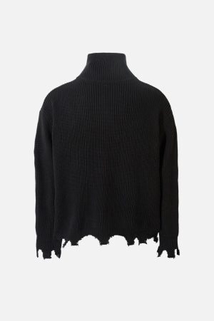 Concert Outfit Vintage Worn Loose zipper Sweater