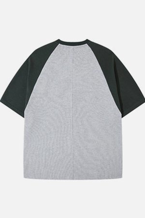 Concert Outfit Waffle Stitching Contrast Tee