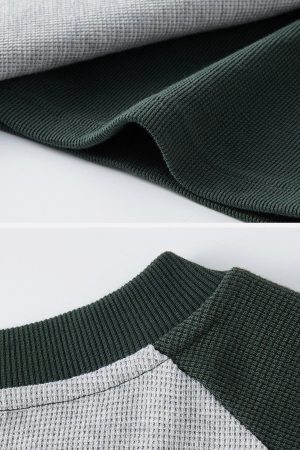 Concert Outfit Waffle Stitching Contrast Tee