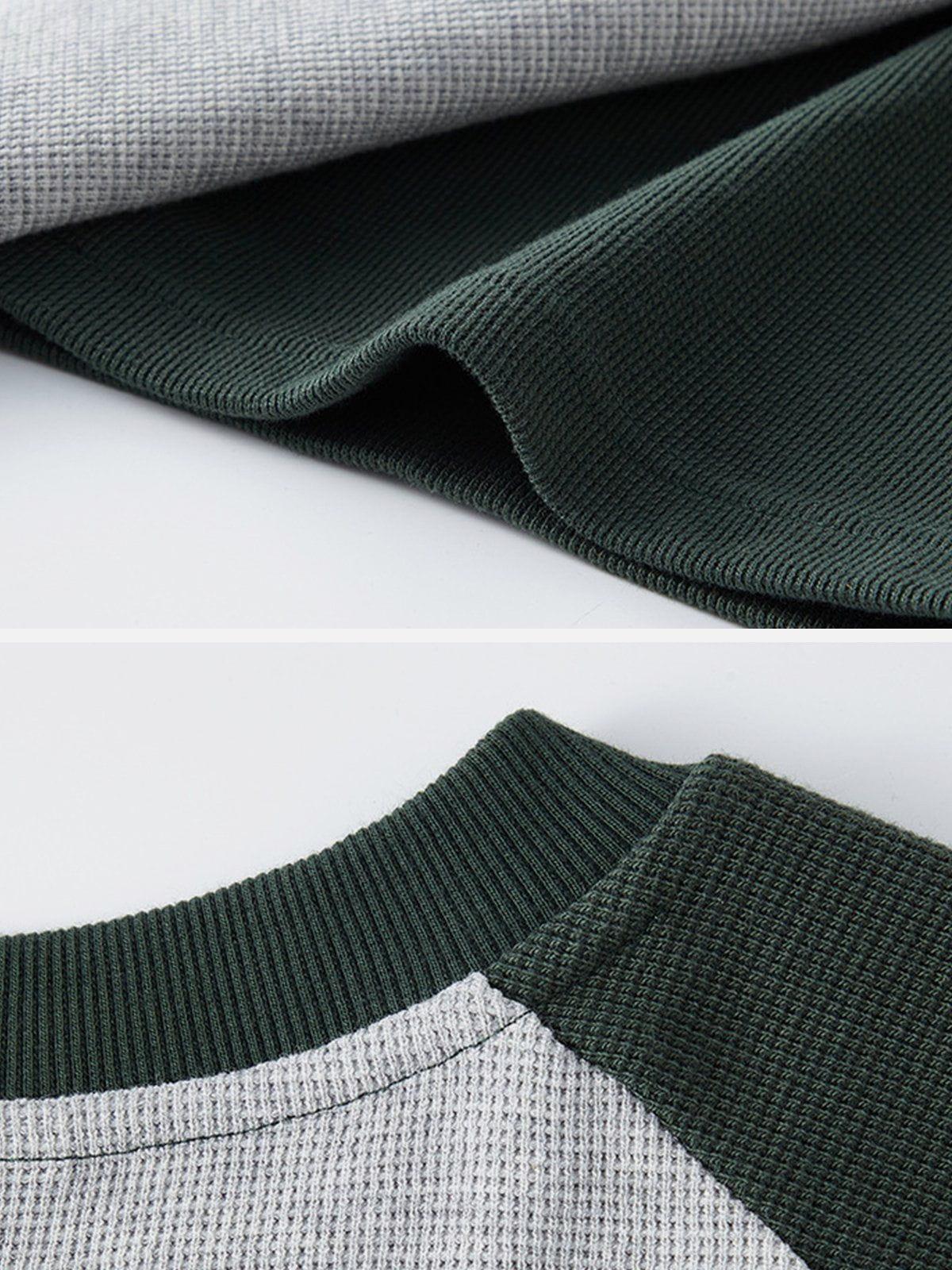 Concert Outfit Waffle Stitching Contrast Tee Concert Outfit Waffle Stitching Contrast Tee