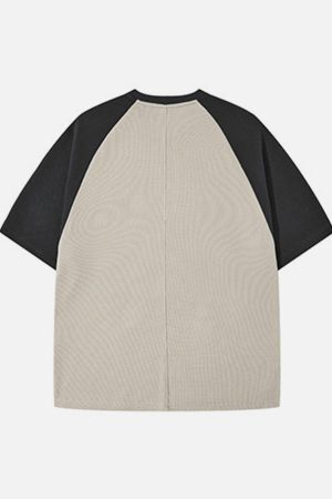 Concert Outfit Waffle Stitching Contrast Tee