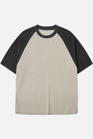 Concert Outfit Waffle Stitching Contrast Tee
