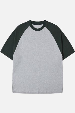 Concert Outfit Waffle Stitching Contrast Tee