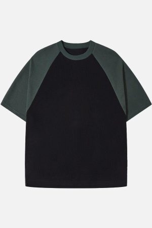 Concert Outfit Waffle Stitching Contrast Tee