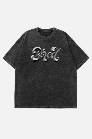Concert Outfit Washed Alphabet Print Tee