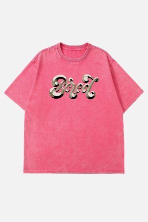 Concert Outfit Washed Alphabet Print Tee