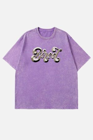 Concert Outfit Washed Alphabet Print Tee