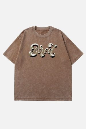 Concert Outfit Washed Alphabet Print Tee