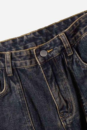 Concert Outfit Washed And Distressed Multi-Pocket Jeans