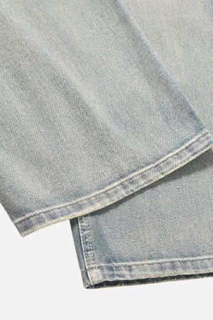 Concert Outfit Washed And Worn Loose Jeans