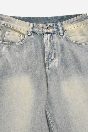 Concert Outfit Washed And Worn Loose Jeans