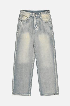 Concert Outfit Washed And Worn Loose Jeans