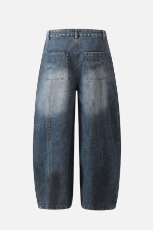 Concert Outfit Washed Barrel Loose Jeans