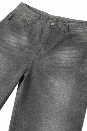 Concert Outfit Washed Batik Straight Jeans