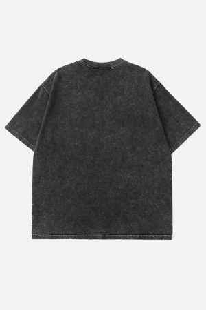 Concert Outfit Washed Body Skeleton Print Tee