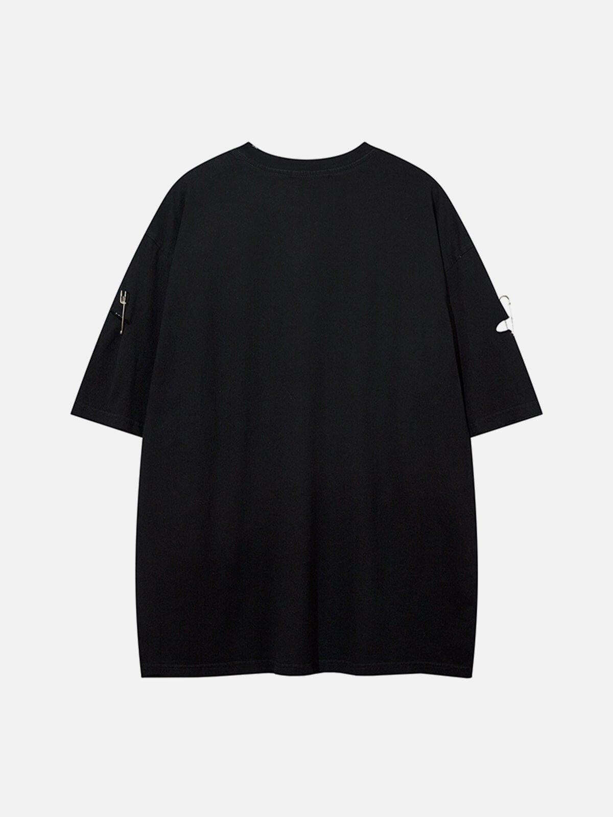 Concert Outfit Washed Broken Holes Tee Concert Outfit Washed Broken Holes Tee