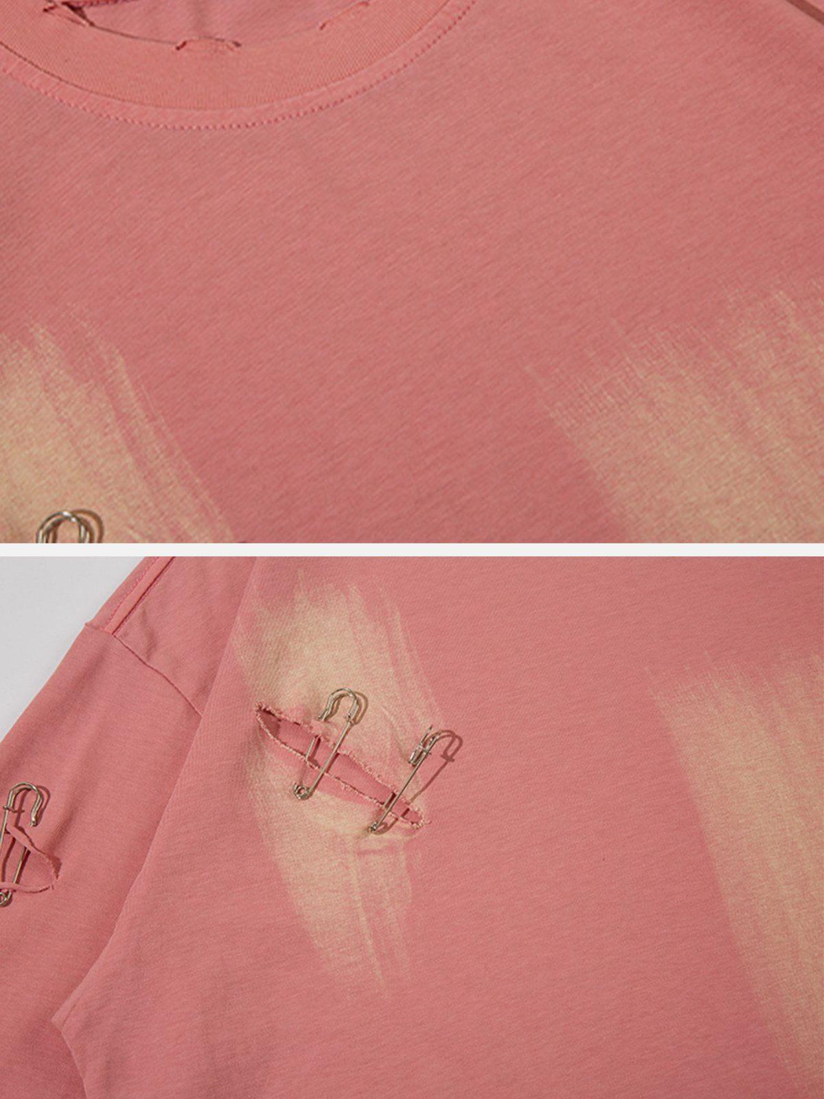 Concert Outfit Washed Broken Holes Tee Concert Outfit Washed Broken Holes Tee