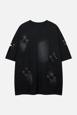 Concert Outfit Washed Broken Holes Tee