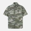 Concert Outfit Washed Brushed Camouflage Short Sleeve Shirt
