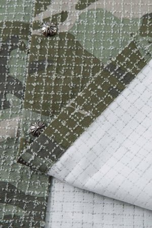 Concert Outfit Washed Brushed Camouflage Short Sleeve Shirt