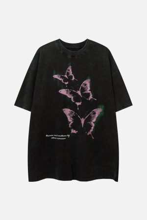 Concert Outfit Washed Butterfly Graphic Tee