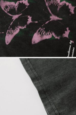 Concert Outfit Washed Butterfly Graphic Tee