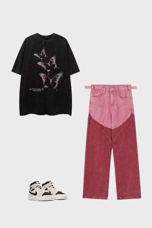 Concert Outfit Washed Butterfly Graphic Tee