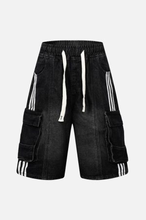 Concert Outfit Washed Cargo Denim Shorts