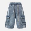 Concert Outfit Washed Cargo Denim Shorts