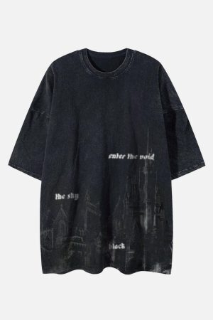 Concert Outfit Washed Castle Print Tee