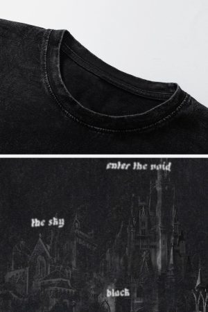 Concert Outfit Washed Castle Print Tee