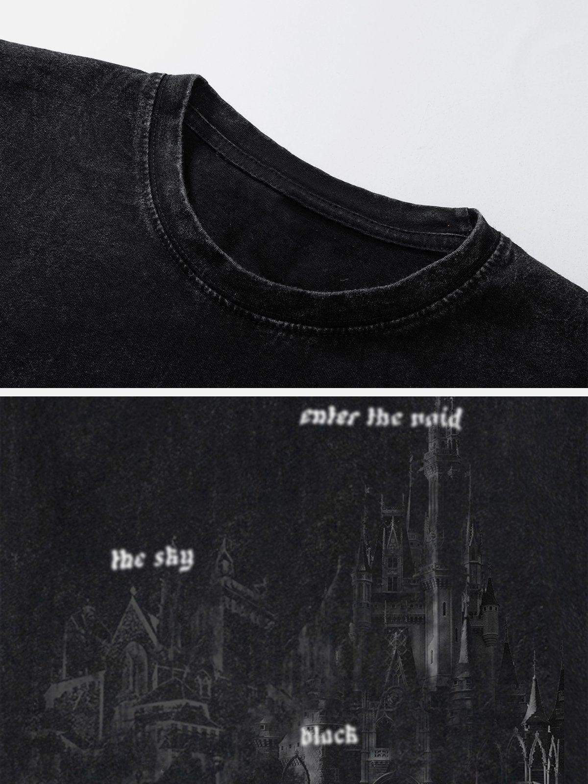 Concert Outfit Washed Castle Print Tee Concert Outfit Washed Castle Print Tee