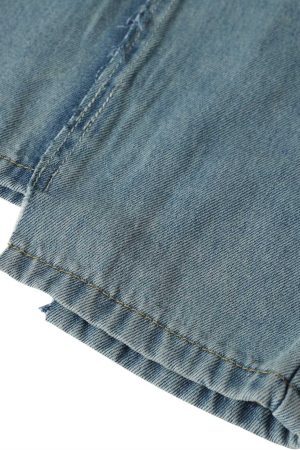 Concert Outfit Washed Deconstructed Irregular Patchwork Straight Jeans