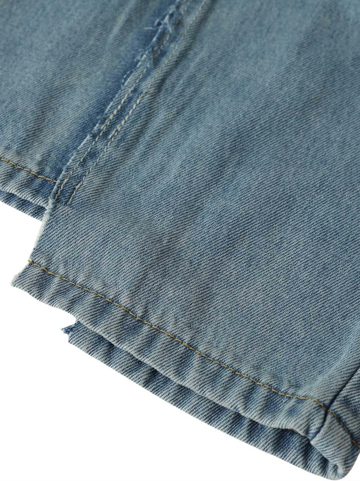 Concert Outfit Washed Deconstructed Irregular Patchwork Straight Jeans Concert Outfit Washed Deconstructed Irregular Patchwork Straight Jeans