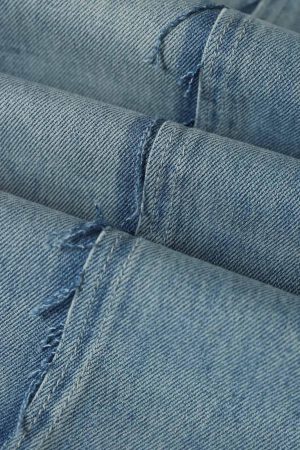 Concert Outfit Washed Deconstructed Irregular Patchwork Straight Jeans