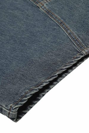 Concert Outfit Washed Deconstructed Split Scimitar Baggy Barrel Jeans