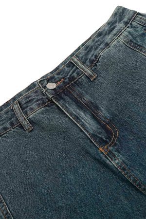 Concert Outfit Washed Deconstructed Split Scimitar Baggy Barrel Jeans