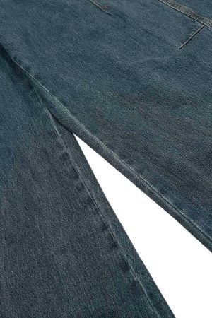 Concert Outfit Washed Deconstructed Split Scimitar Baggy Barrel Jeans