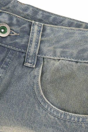 Concert Outfit Washed Denim Hip-Hop Shorts
