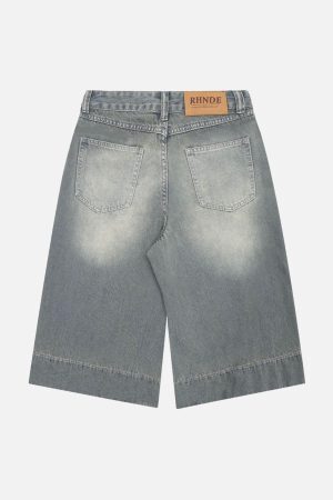 Concert Outfit Washed Denim Hip-Hop Shorts