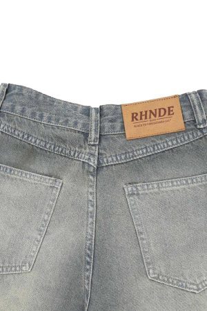 Concert Outfit Washed Denim Hip-Hop Shorts