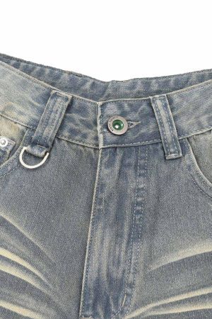 Concert Outfit Washed Denim Hip-Hop Shorts