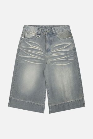 Concert Outfit Washed Denim Hip-Hop Shorts