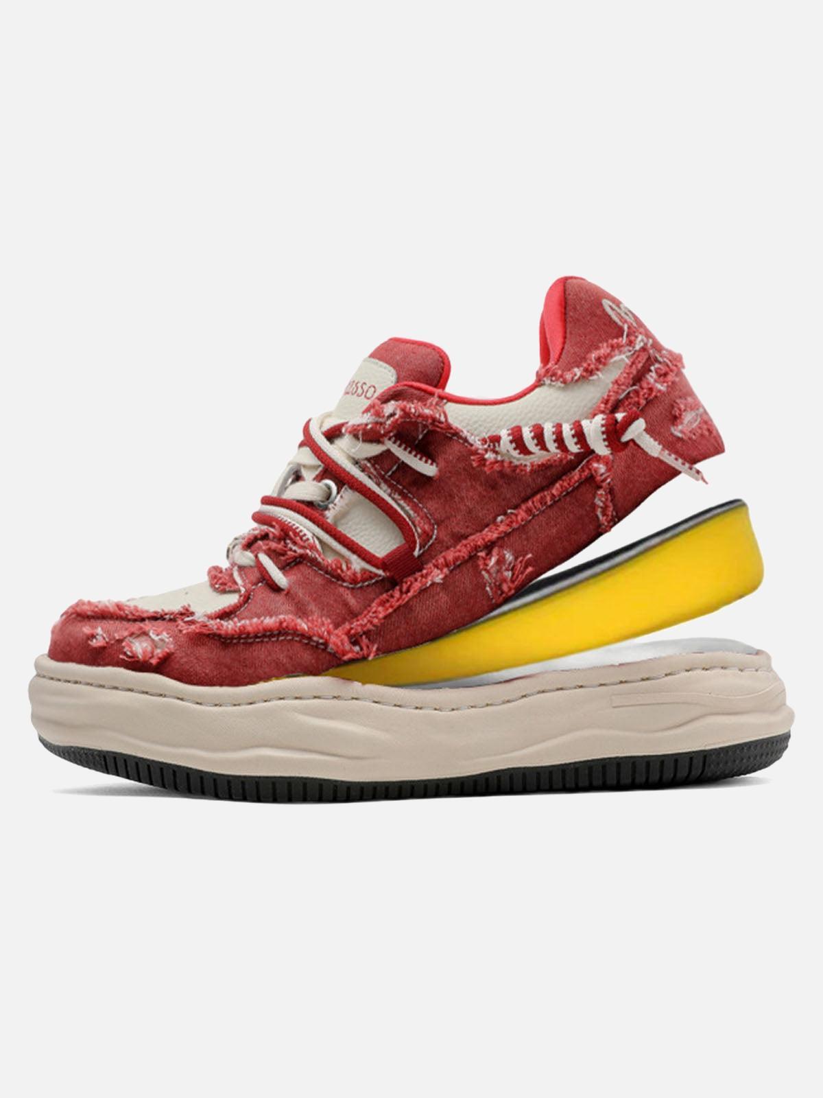 Concert Outfit Washed Denim Low-Top Raw Edge Sneakers Concert Outfit Washed Denim Low-Top Raw Edge Sneakers