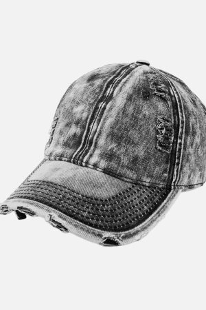 Concert Outfit Washed Denim Outdoor  Cap