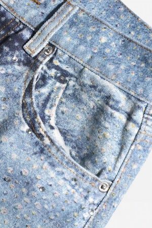 Concert Outfit Washed Diamond Print Jeans