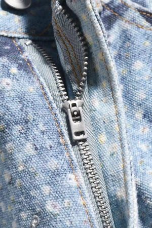 Concert Outfit Washed Diamond Print Jeans