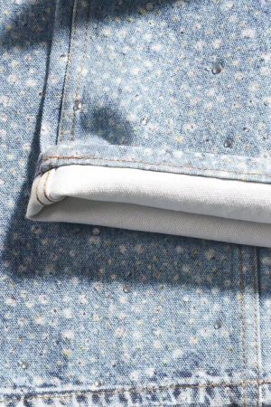 Concert Outfit Washed Diamond Print Jeans