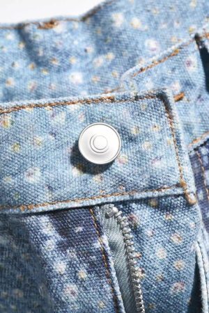 Concert Outfit Washed Diamond Print Jeans