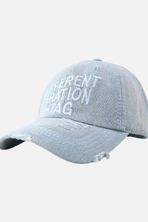 Concert Outfit Washed 'DIFFERENT GENERATION' Denim Baseball Cap